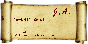 Jerkó Axel névjegykártya
